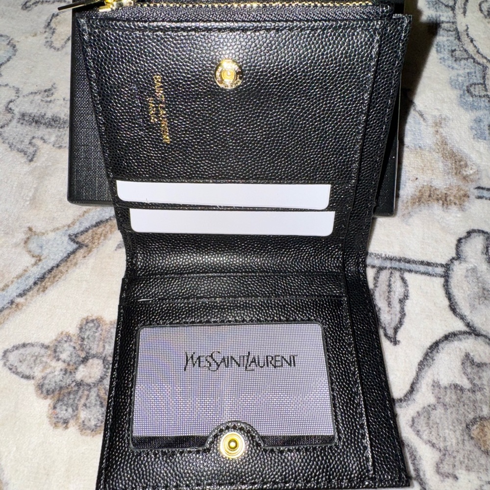 Yves Saint Laurent Quilted Black Pouch with Gold Accents - Picture 4 of 4